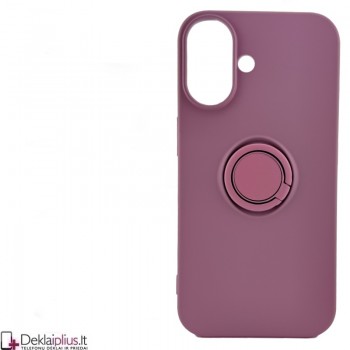 Silikoninis dėklas su žiedu - violetinis (Apple Iphone 16) Silikoninis dėklas su žiedu - violetinis (Apple Iphone 16)
